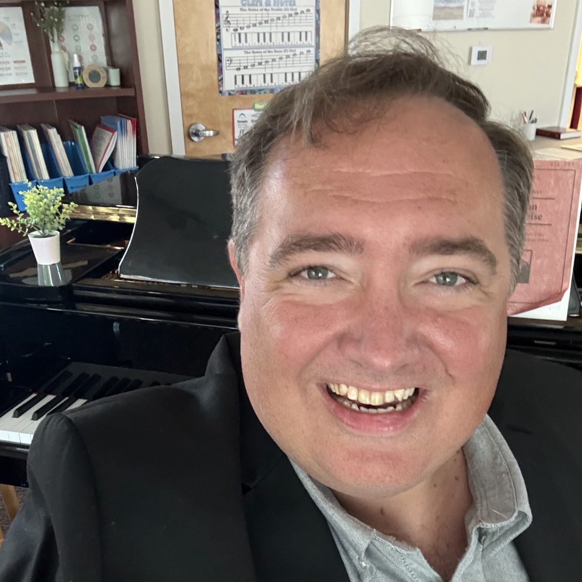 R.J. Nestor at the piano